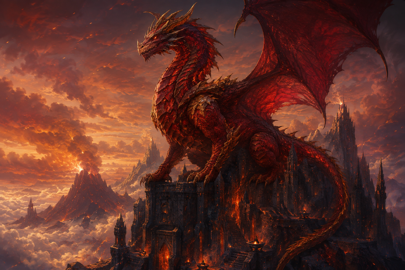 Red dragon artwork